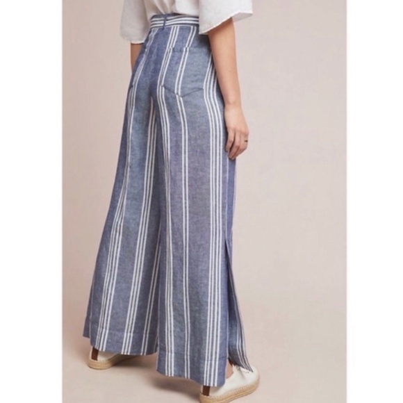 NWT Size 8 Anthropologie Striped Wide Leg Pants - Picture 4 of 13